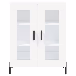 vidaXL Highboard Sideboard Storage Cabinet Home Side Cabinet Engineered Wood - white, 2 glass doors - Additional view 7
