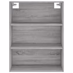 vidaXL Highboard Sideboard Storage Cabinet High Gloss White Engineered Wood - grey sonoma, 2 glass doors - Additional view 5