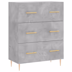 vidaXL Highboard Sideboard Cupboard Side Cabinet Grey Sonoma Engineered Wood - concrete grey, 3 drawers - Additional view 6