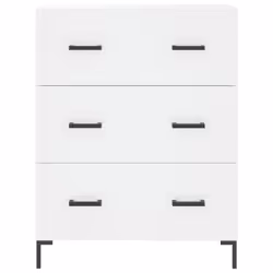 vidaXL Highboard Sideboard Storage Cabinet High Gloss White Engineered Wood - white, 3 drawers - Additional view 7