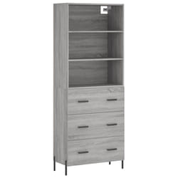vidaXL Highboard Sideboard Storage Cabinet Home Side Cabinet Engineered Wood - grey sonoma, 3 drawers