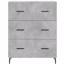 vidaXL Highboard Sideboard Storage Cabinet High Gloss White Engineered Wood - concrete grey, 3 drawers - Additional view 7