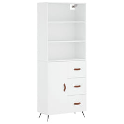 vidaXL Highboard Sideboard Storage Cabinet Cupboard Cabinet Engineered Wood - white, 1 door 3 drawers