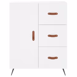 vidaXL Highboard Sideboard Storage Cabinet Cupboard Cabinet Engineered Wood - white, 1 door 3 drawers - Additional view 7