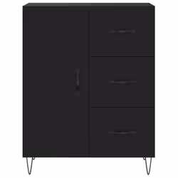 vidaXL Highboard Sideboard Cupboard Side Cabinet Grey Sonoma Engineered Wood - black, 1 door 3 drawers - Additional view 7