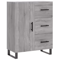 vidaXL Highboard Sideboard Storage Cabinet High Gloss White Engineered Wood - grey sonoma, 1 door 3 drawers - Additional view 6
