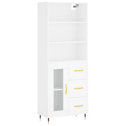 vidaXL Highboard Sideboard Cupboard Storage Cabinet White Engineered Wood