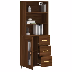 vidaXL Highboard Sideboard Cupboard Storage Cabinet Brown Oak Engineered Wood