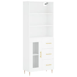 vidaXL Highboard Sideboard Cupboard Storage Cabinet White Engineered Wood