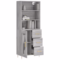 vidaXL Highboard Sideboard Cupboard Side Cabinet Grey Sonoma Engineered Wood