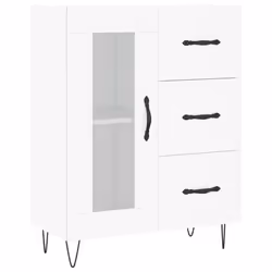 vidaXL Highboard Sideboard Cupboard Side Cabinet Grey Sonoma Engineered Wood - white, 1 glass door 3 drawers - Additional view 6