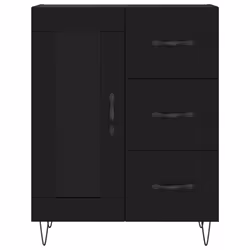 vidaXL Highboard Sideboard Cupboard Side Cabinet Grey Sonoma Engineered Wood - black, 1 glass door 3 drawers - Additional view 7