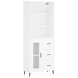 vidaXL Highboard Sideboard Cupboard Storage Cabinet White Engineered Wood