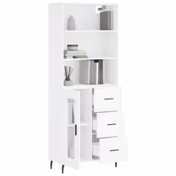 vidaXL Highboard Sideboard Cupboard Storage Cabinet White Engineered Wood