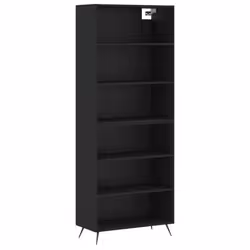 vidaXL Highboard Sideboard Storage Cabinet Cupboard Cabinet Engineered Wood - black, 3 shelves