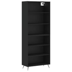 vidaXL Highboard Sideboard Storage Cabinet Cupboard Cabinet Engineered Wood - black, 3 shelves