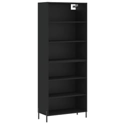 vidaXL Highboard Sideboard Storage Cabinet Home Side Cabinet Engineered Wood - black, 3 shelves