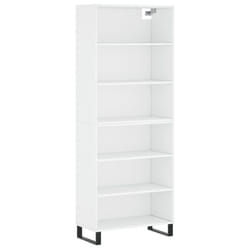 vidaXL Highboard Sideboard Storage Cabinet High Gloss White Engineered Wood - white, 3 shelves