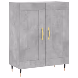 vidaXL Highboard Sideboard Storage Cabinet Cupboard Cabinet Engineered Wood - concrete grey, 2 wood doors - Additional view 6
