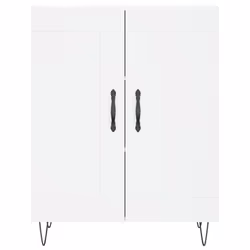 vidaXL Highboard Sideboard Cupboard Side Cabinet Sonoma Oak Engineered Wood - white, 2 wood doors - Additional view 7
