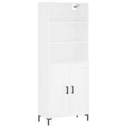vidaXL Highboard Sideboard Storage Cabinet Side Cabinet White Engineered Wood - white, 2 wood doors