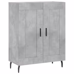 vidaXL Highboard Sideboard Storage Cabinet Side Cabinet White Engineered Wood - concrete grey, 2 wood doors - Additional view 6