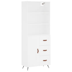 vidaXL Highboard Sideboard Storage Cabinet Cupboard Cabinet Engineered Wood - white