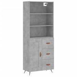 vidaXL Highboard Sideboard Storage Cabinet Cupboard Cabinet Engineered Wood - concrete grey