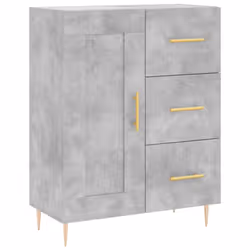 vidaXL Highboard Sideboard Cupboard Side Cabinet Sonoma Oak Engineered Wood - concrete grey, 1 wood door 3 drawers - Additional view 6