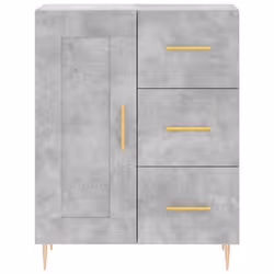 vidaXL Highboard Sideboard Cupboard Side Cabinet Sonoma Oak Engineered Wood - concrete grey, 1 wood door 3 drawers - Additional view 7