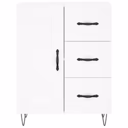 vidaXL Highboard Sideboard Cupboard Side Cabinet Sonoma Oak Engineered Wood - white, 1 wood door 3 drawers - Additional view 7