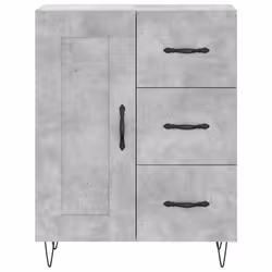 vidaXL Highboard Sideboard Cupboard Side Cabinet Sonoma Oak Engineered Wood - concrete grey, 1 wood door 3 drawers - Additional view 7