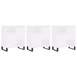 vidaXL Sideboard Storage Cupboard Side Cabinets 3 pcs White Engineered Wood - high gloss white, 3 pcs