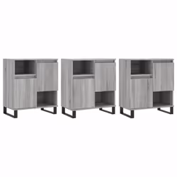 vidaXL Sideboard Storage Cupboard Side Cabinets 3 pcs White Engineered Wood - grey sonoma, 3 pcs