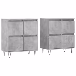 vidaXL Sideboard Storage Cupboard Side Cabinets 2 pcs White Engineered Wood - concrete grey, 2 pcs