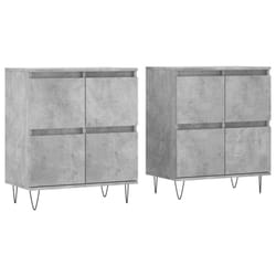 vidaXL Sideboard Storage Cupboard Side Cabinets 2 pcs White Engineered Wood - concrete grey, 2 pcs