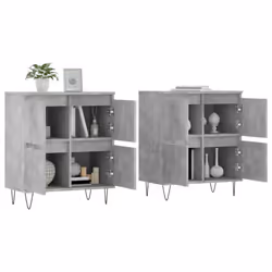 vidaXL Sideboard Storage Cupboard Side Cabinets 2 pcs White Engineered Wood - concrete grey, 2 pcs