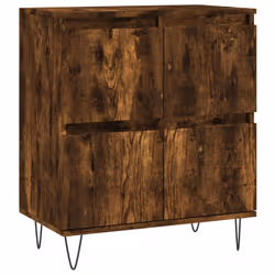 vidaXL Sideboard Storage Cupboard Side Cabinets 2 pcs White Engineered Wood - smoked oak, 2 pcs - Additional view 4