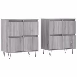 vidaXL Sideboard Storage Cupboard Side Cabinets 2 pcs White Engineered Wood - grey sonoma, 2 pcs