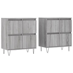 vidaXL Sideboard Storage Cupboard Side Cabinets 2 pcs White Engineered Wood - grey sonoma, 2 pcs