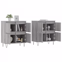 vidaXL Sideboard Storage Cupboard Side Cabinets 2 pcs White Engineered Wood - grey sonoma, 2 pcs