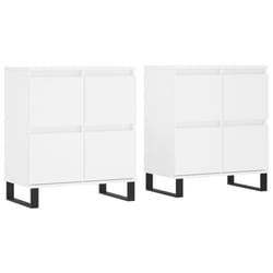 vidaXL Sideboard Storage Side Cabinet Cupboards 2 pcs White Engineered Wood - white, 2 pcs