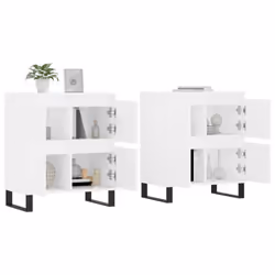 vidaXL Sideboard Storage Side Cabinet Cupboards 2 pcs White Engineered Wood - white, 2 pcs