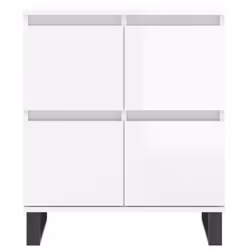 vidaXL Sideboard Storage Side Cabinet Cupboards 2 pcs White Engineered Wood - high gloss white, 2 pcs - Additional view 5