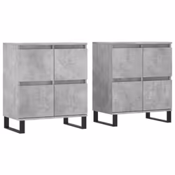 vidaXL Sideboard Storage Side Cabinet Cupboards 2 pcs White Engineered Wood - concrete grey, 2 pcs