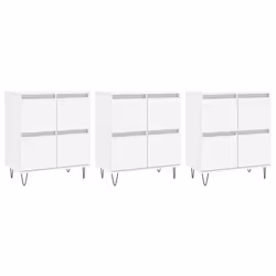 vidaXL Sideboard Storage Cupboard Side Cabinets 2 pcs White Engineered Wood - white, 3 pcs