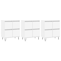 vidaXL Sideboard Storage Cupboard Side Cabinets 2 pcs White Engineered Wood - white, 3 pcs