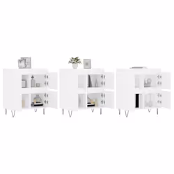 vidaXL Sideboard Storage Cupboard Side Cabinets 2 pcs White Engineered Wood - white, 3 pcs
