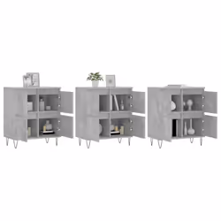 vidaXL Sideboard Storage Cupboard Side Cabinets 2 pcs White Engineered Wood - concrete grey, 3 pcs - Additional view 2