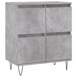 vidaXL Sideboard Storage Cupboard Side Cabinets 2 pcs White Engineered Wood - concrete grey, 3 pcs - Additional view 4